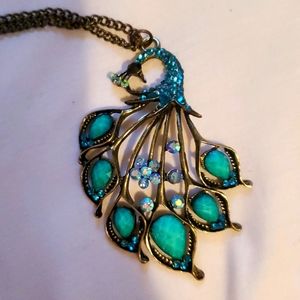 Betsey Johnson Vintage Peacock Necklace